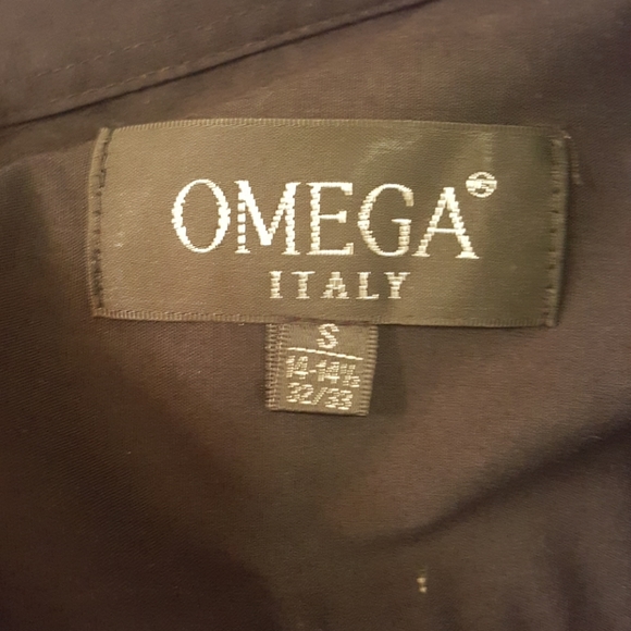 Omega Italy Shirt Men Black Long Sleeve Buttons - Picture 3 of 4